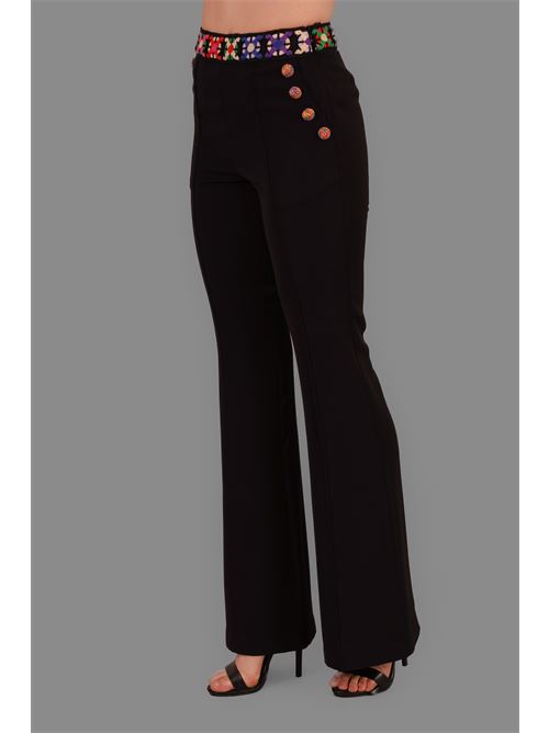 Pantalone in cady a zampa twins fantasy | T4518PBLACK